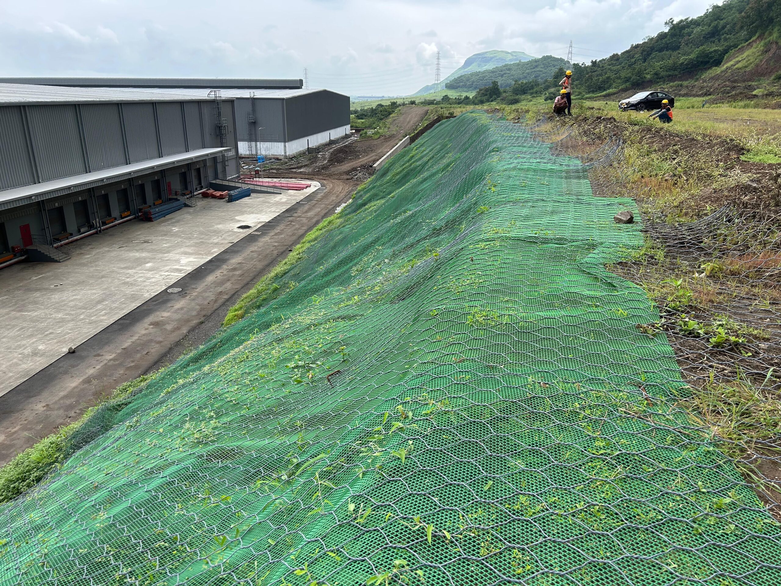 Securegrid Turfing Slope Stabilization